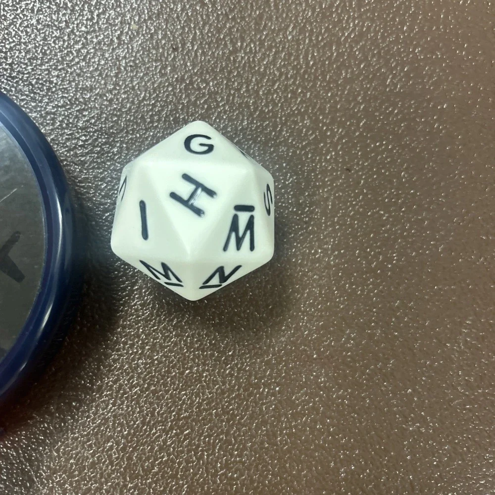 Scattergories Timer and Letter Die 20 Sided Dice Game Replacement Parts Blue